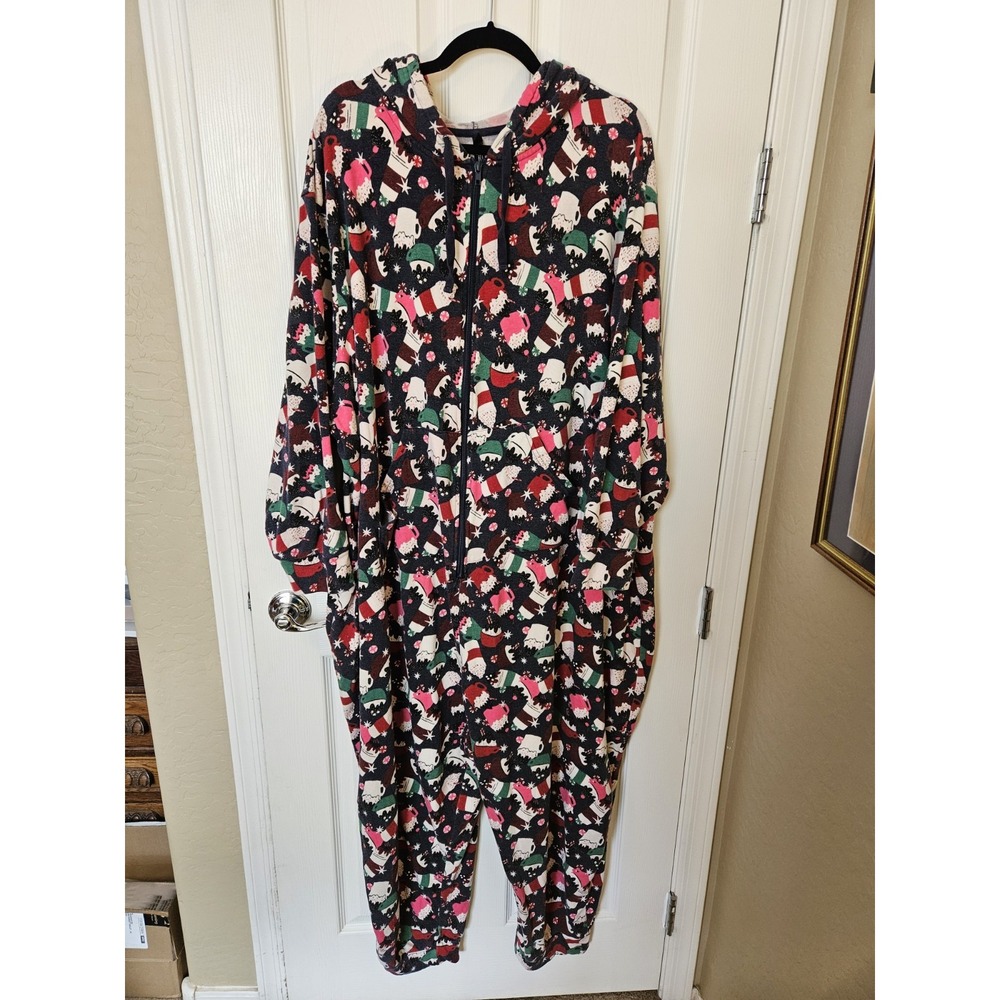 Torrid Sleep Hooded 1-Piece Fleece Pajamas Long Zipper Long Sleeves, Plus 5/6